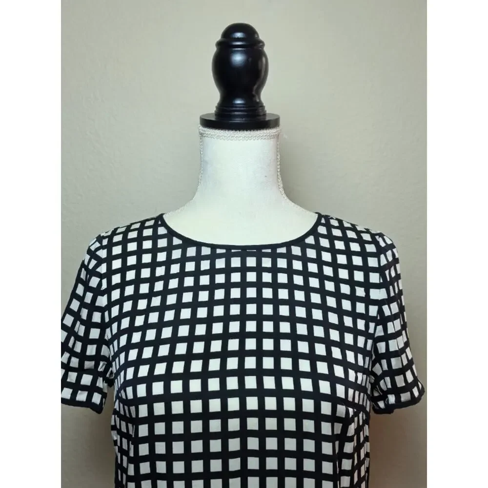 J.Crew Silk Windowpane Lightweight Blouse FLAW 2